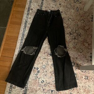 Women's Black Distressed Jeans